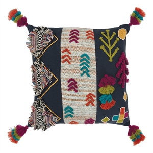 Rizzy Home Abstract 20&quot x 20&quot Cotton Pillow Cover in Multi-Color