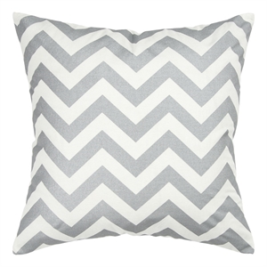Rizzy Home Chevron 18&quot x 18&quot Down Filled Pillow with Cotton Cover-Silver