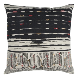 Rizzy Home Stripe 22&quot x 22&quot Down Filled Pillow with Cotton Cover-Black