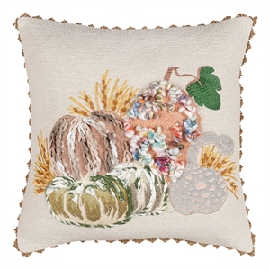 Rizzy Home Gourds 20&quot x 20&quot Down Filled Pillow with Textured Cotton Cover-Multi