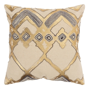 Rizzy Home Geometric 20&quot x 20&quot Down Filled Pillow with Cotton Cover-Natural