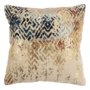 Rizzy Home Geometric 20&quot x 20&quot Down Filled Pillow with Cotton Cover-Multi