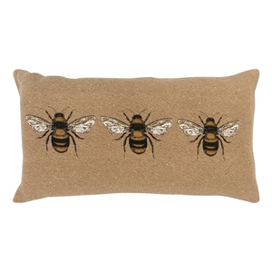 Rizzy Home 14&quot x 26&quot Down Filled Pillow with Cotton Cover in Natural