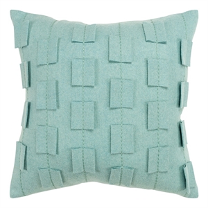 Donny Osmond Stripe 20&quot x 20&quot Down Filled Pillow with Wool Felt Cover-Aqua