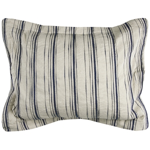 Rizzy Home Woven in Stripes 20&quot x 26&quot Linen Standard Sham-Natural/Navy