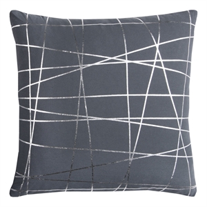Rachel Kate 20&quot x 20&quot Poly Filled Pillow with Cotton Cover-Gray/Metallic Silver