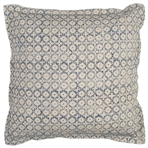 Rizzy Home Ditsy 22&quot x 22&quot Poly Filled Pillow with Cotton Cover-Blue/Natural