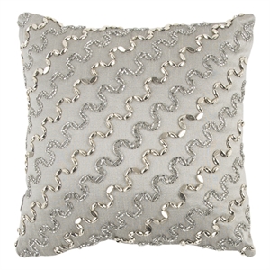 Rizzy Home Diagonal Stripe 12&quot x 12&quot Poly Filled Pillow-Silver Polyester Cover