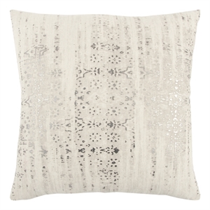 Rizzy Home Stripe 20&quot x 20&quot Poly Pillow with Cotton/Flax Cover Natural/Silver