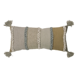 Rizzy Home Stripe 14&quot x 26&quot Poly Filled Pillow in Camel/Natural Fabric