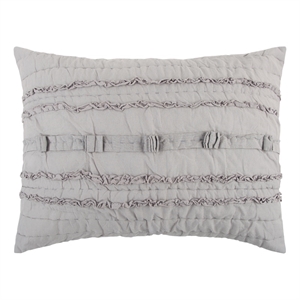 Rizzy Home Stripe Hattie 20&quot x 26&quot Cotton Standard Sham in Gray