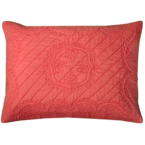Rizzy Home Moroccan Fling 20&quot x 36&quot Cotton Voile King Sham in Coral