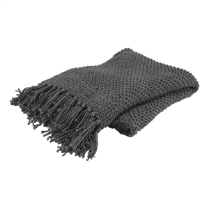 Rizzy Home 50&quot x 60&quot Woven Cotton Throw in Gray