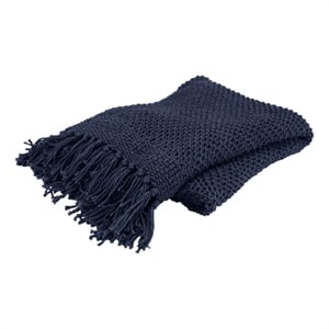 Rizzy Home 50&quot x 60&quot Woven Cotton Throw in Indigo