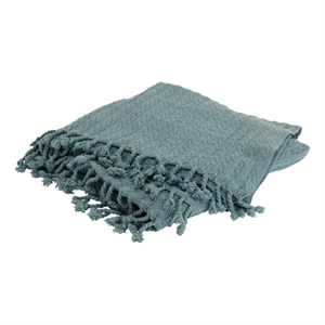 Rizzy Home Cable Knit 50&quot x 60&quot Cotton Throw in Teal