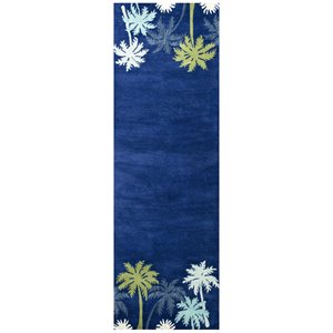 Alora Decor Cedar Key 2'6&quot x 8' Coastal Navy/Gray/Rust/Blue Hand-Tufted Area Rug