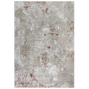 Alora Decor Annex 8'9&quot x 11'9&quot Gray/Beige/Beige/Red Power Loomed Area Rug