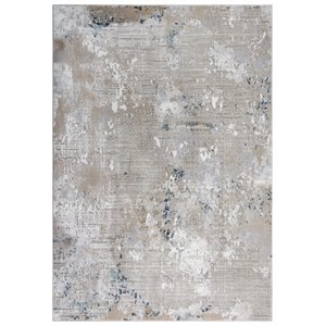 Alora Decor Annex 7'9&quot x 9'9&quot Beige/Gray/Beige/Blue Power Loomed Area Rug