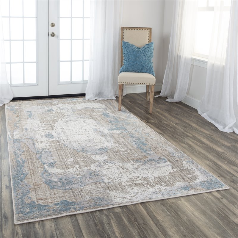 alora decor annex 7'9&quot x 9'9&quot beige/gray/beige/blue power loomed area rug