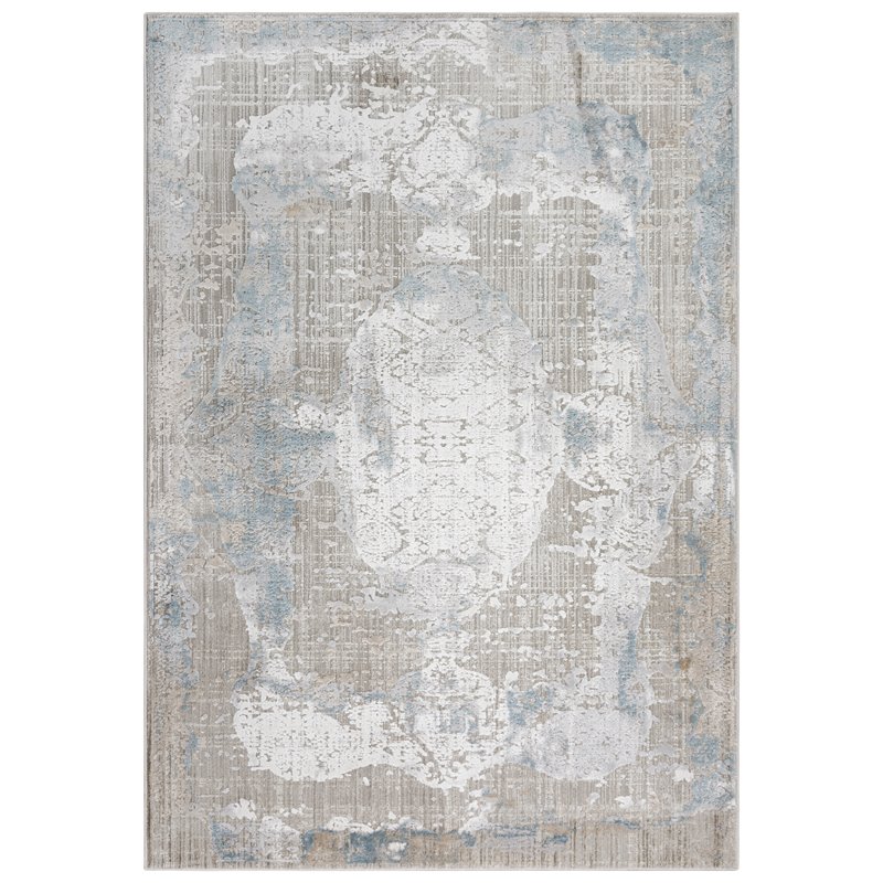 Alora Decor Annex 7'9&quot x 9'9&quot Beige/Gray/Beige/Blue Power Loomed Area Rug