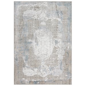 Alora Decor Annex 7'9&quot x 9'9&quot Beige/Gray/Beige/Blue Power Loomed Area Rug