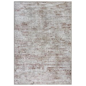 Alora Decor Annex 5' x 7'6&quot Abstract Gray/Beige/Beige/Red Power Loomed Area Rug