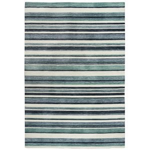 Alora Decor Bermuda 7'6&quotx9'6&quot Stripe Aqua/Gray/Ivory Hand-Tufted Area Rug