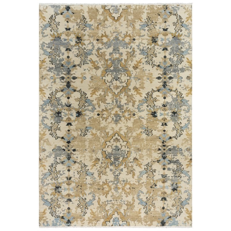 Alora Decor Abby 9' x 12' Beige/Brown/Blue/Gray Hand Knotted Area Rug