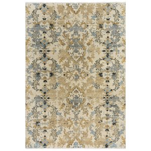 Alora Decor Abby 6' x 9' Traditional Beige/Brown/Blue/Gray Hand Knotted Area Rug