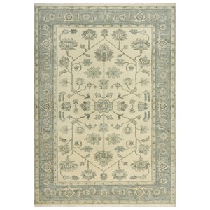 Alora Decor Abby 6' x 9' Traditional Ivory/Blue/Beige/Gray Hand Knotted Area Rug