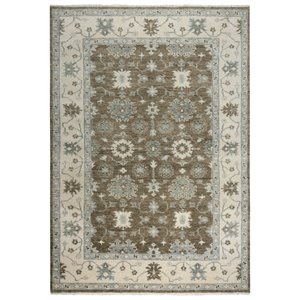 Alora Decor Abby 6' x 9' Traditional Brown/Blue/Brown Hand Knotted Area Rug