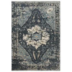 Alora Decor Abby 10' x 14' Traditional Blue/Blue Hand Knotted Area Rug