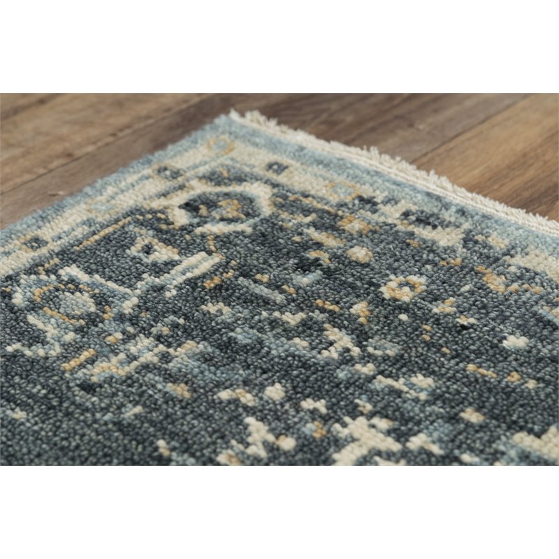 Alora Decor Abby 6' x 9' Traditional Blue/Blue Hand Knotted Area Rug