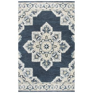 Alora Decor Cascade 8' x 10' Dk Blue/Natural/Gray/Tan Hand-Tufted Area Rug
