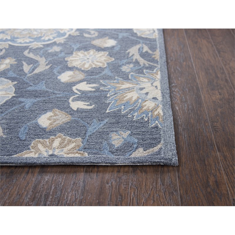 Alora Decor Cascade 5' x 8' Floral Dk Gray/Blue Gray/Tan/Coco/Gray Area Rug