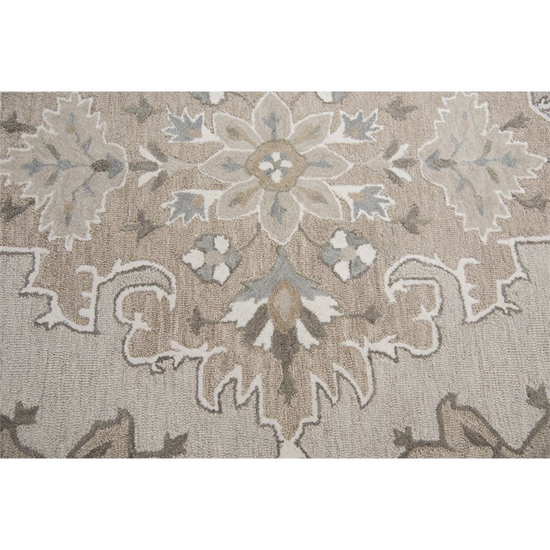 Alora Decor Cascade 5' x 8' Medallion Tan/Dk Tan/Taupe/Gray/Ivory Area Rug