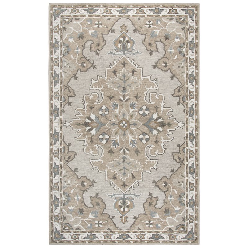 Alora Decor Cascade 5' x 8' Medallion Tan/Dk Tan/Taupe/Gray/Ivory Area Rug