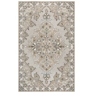 Alora Decor Cascade 5' x 8' Medallion Tan/Dk Tan/Taupe/Gray/Ivory Area Rug