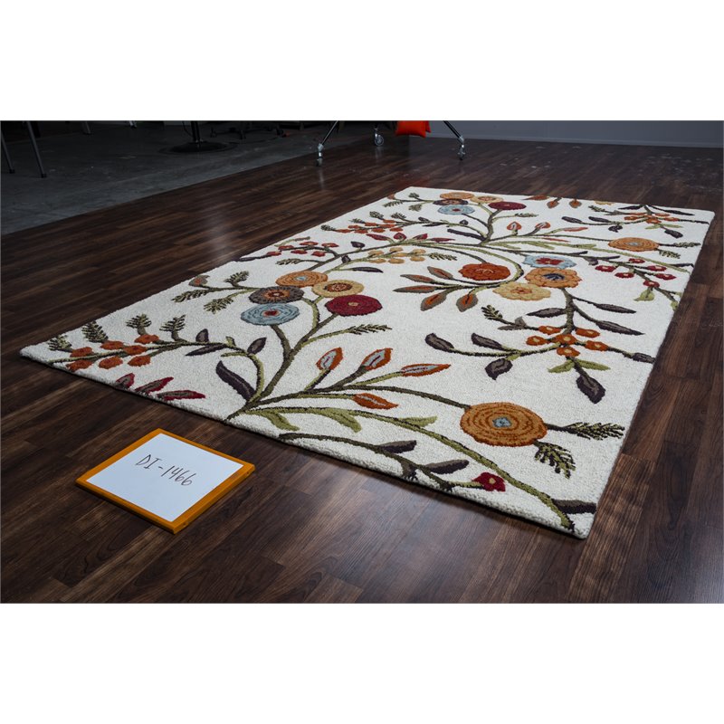 Alora Decor Charming 8' x 10' Floral Ivory/Gray/Rust/Blue Hand-Tufted Area Rug