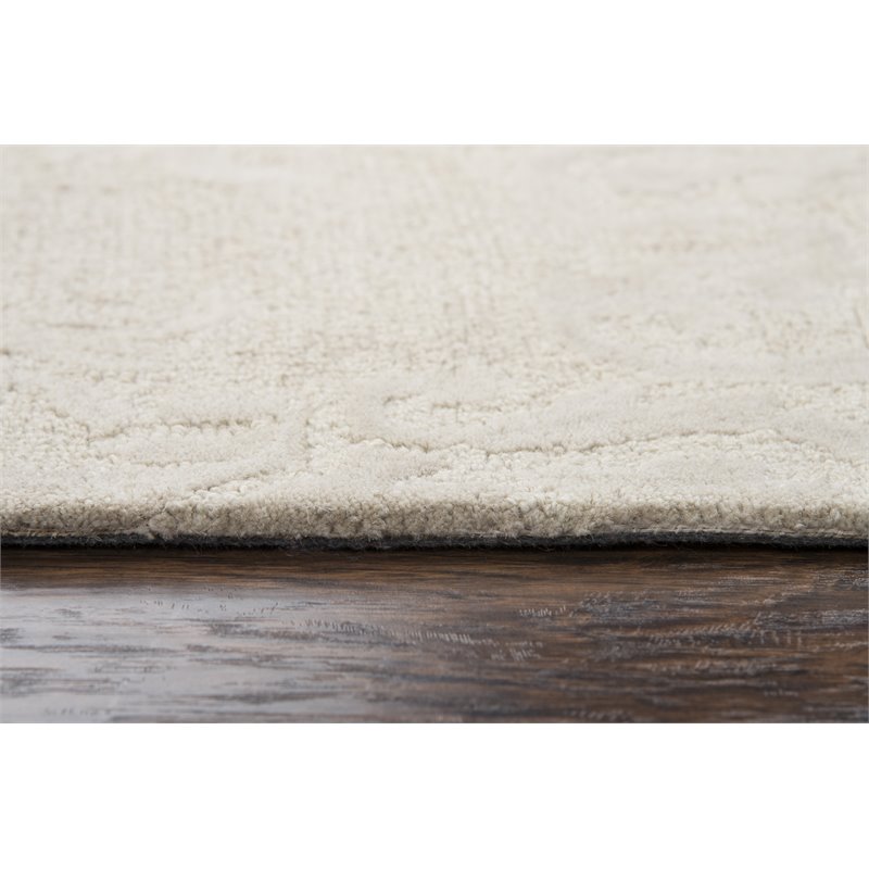 Alora Decor Emerson 5' x 8' Damask Beige/Gray/Rust/Blue Hand-Tufted Area Rug
