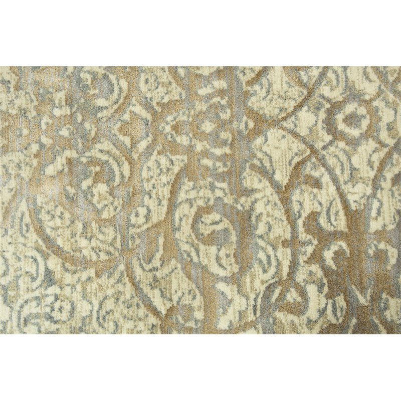 Alora Decor Essential 10' x 13' Medallion/Scroll Beige/Ivory Hybrid Area Rug