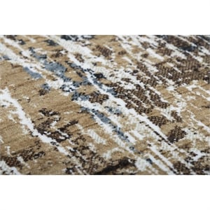 Alora Decor Elect 8' x 10' Brown/Blue/Brown Power-Loomed/Hybrid Area Rug