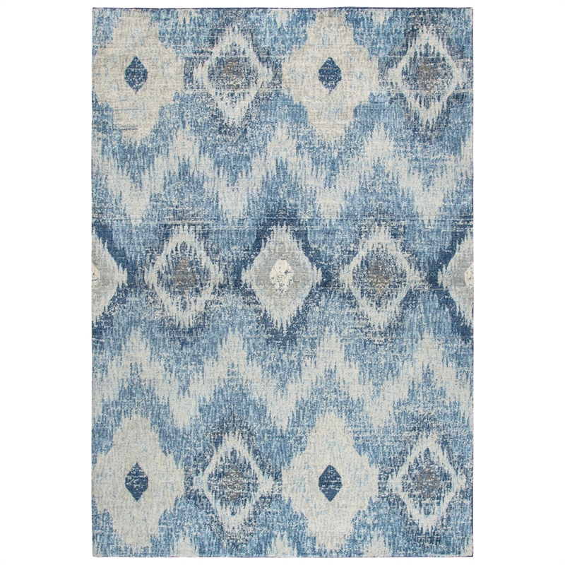Alora Decor Euphoria 9' x 12' iKat/Geometric Brown/Gray/Rust/Blue Hybrid Rug