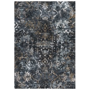 Alora Decor Elect 5'2&quot x 7'9&quot Charcoal/Blue/Brown Power-Loomed/Hybrid Area Rug