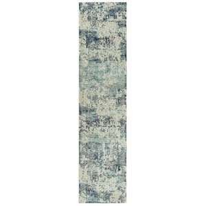 Alora Decor Glamour 2'7&quot x 9'6&quot Gray/Teal/Gray/Rust/Blue Power-Loomed Area Rug