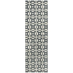 Alora Decor Holland 2'6&quot x 8' Print Grey/Beige Hand-Tufted Area Rug