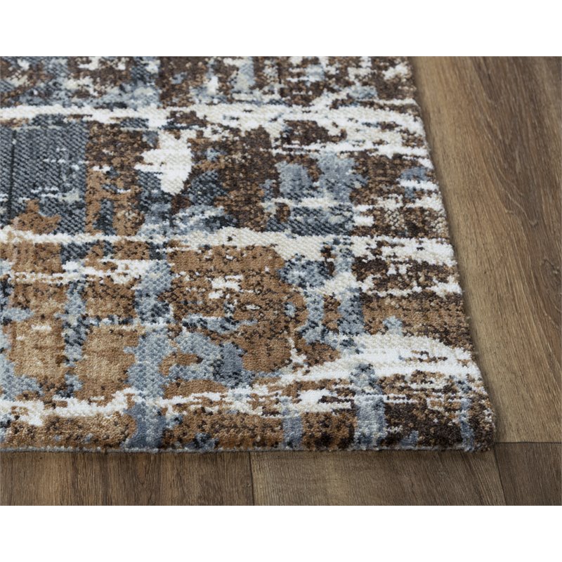Alora Decor Elect 8' x 10' Lt. Gray/Blue/Brown Power-Loomed/Hybrid Area Rug