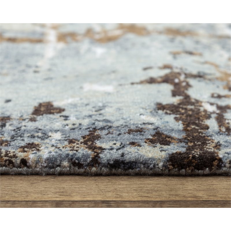 Alora Decor Elect 8' x 10' Lt. Gray/Blue/Brown Power-Loomed/Hybrid Area Rug