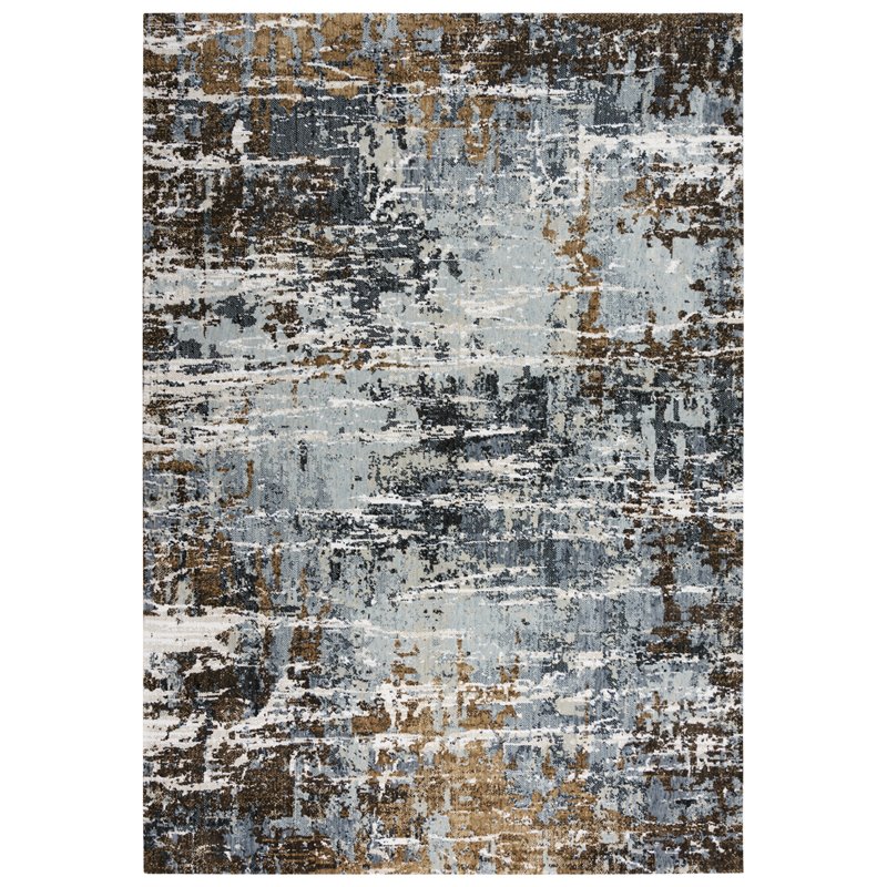 Alora Decor Elect 8' x 10' Lt. Gray/Blue/Brown Power-Loomed/Hybrid Area Rug