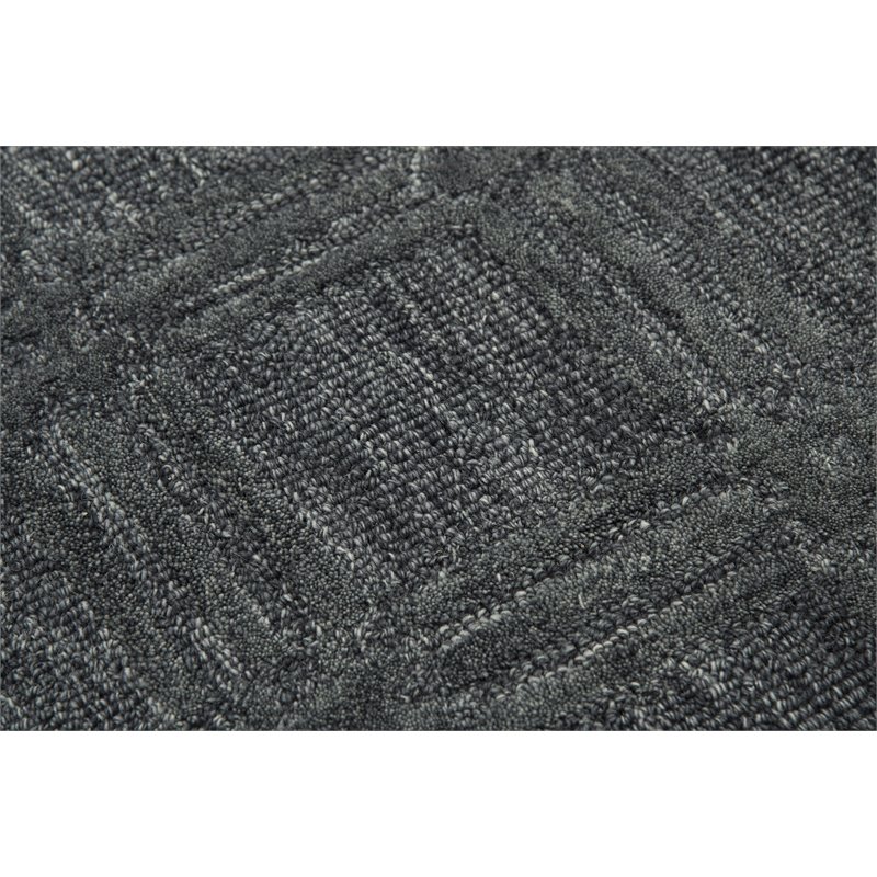 Alora Decor Emerson 5' x 8' Squares Dk. Grey/Gray/Rust/Blue Hand-Tufted Area Rug